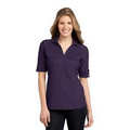 Port Authority  Ladies Oxford Pique Double Pocket Polo Shirt